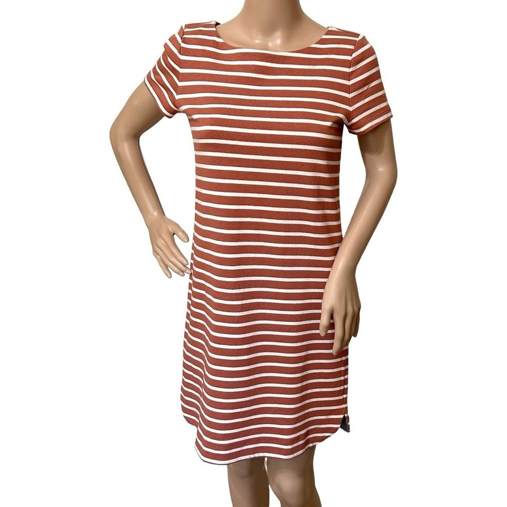 Ann Taylor LOFT Striped T-Shirt Dress Shirt Shift Dress Size Medium 100% Cotton